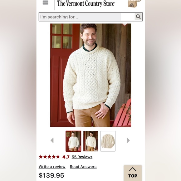 Men's Irish Wool Crewneck Sweater - Picture 5 of 5